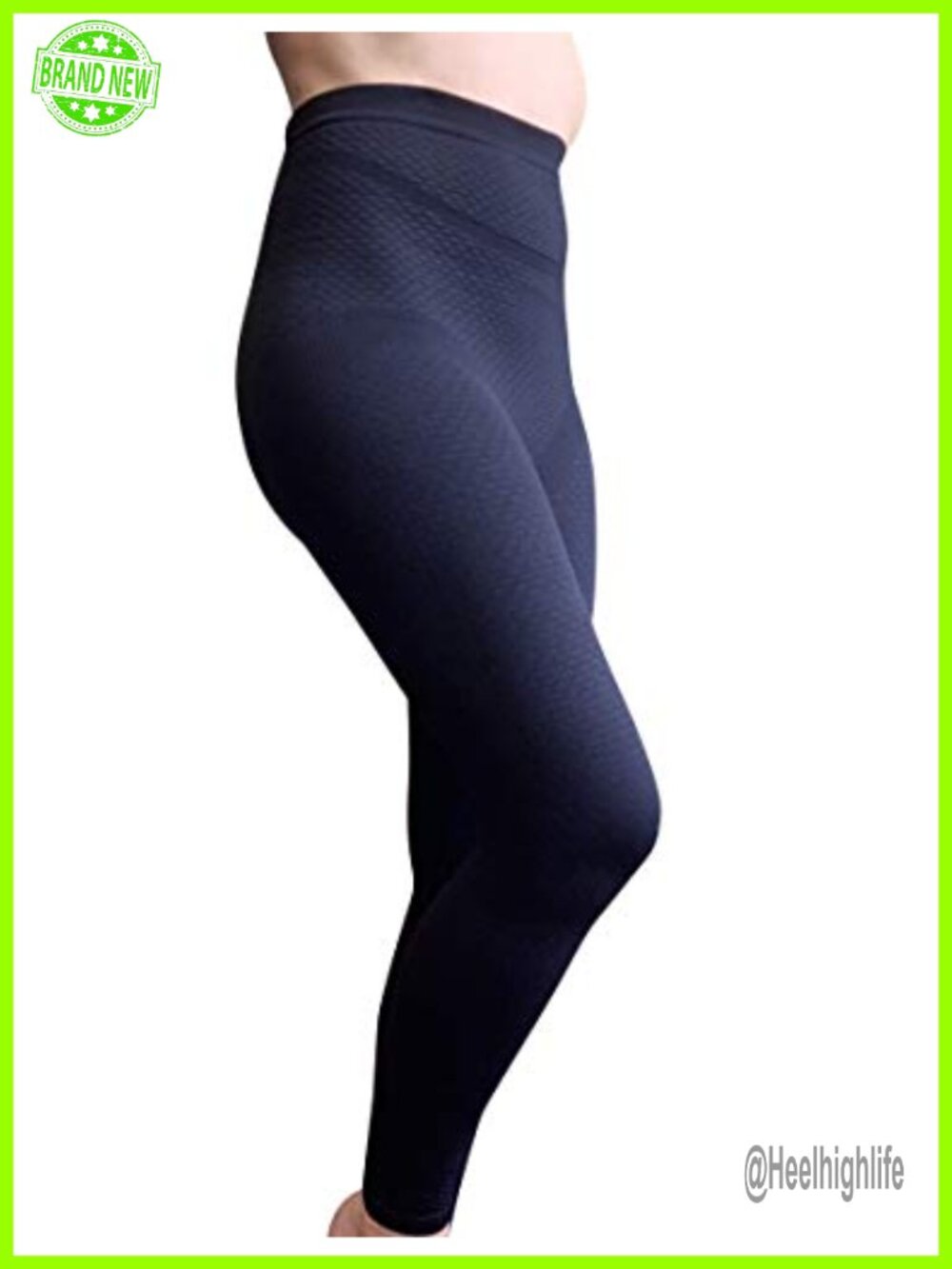 Compression Leggings with Bio Ceramic Micro-Massage Knit High Waist Ankle Length